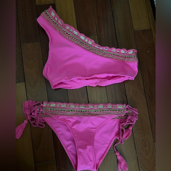 Ramy Brook Pink One-Shoulder Bikini - Picture 1 of 8